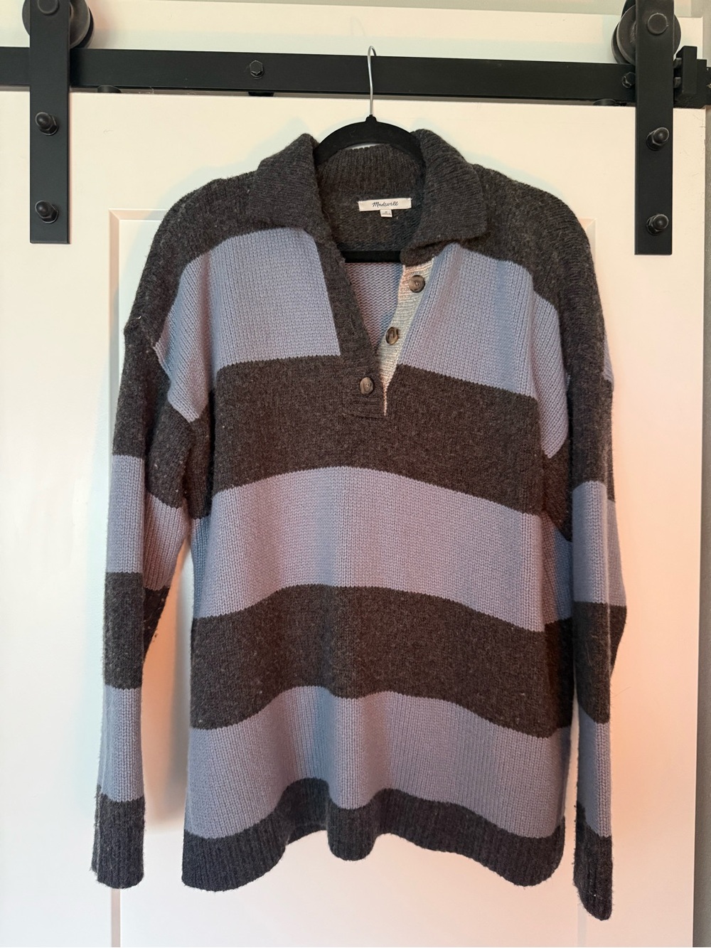 Madewell Rugby Stripe Polo Sweater - Picture 2 of 2